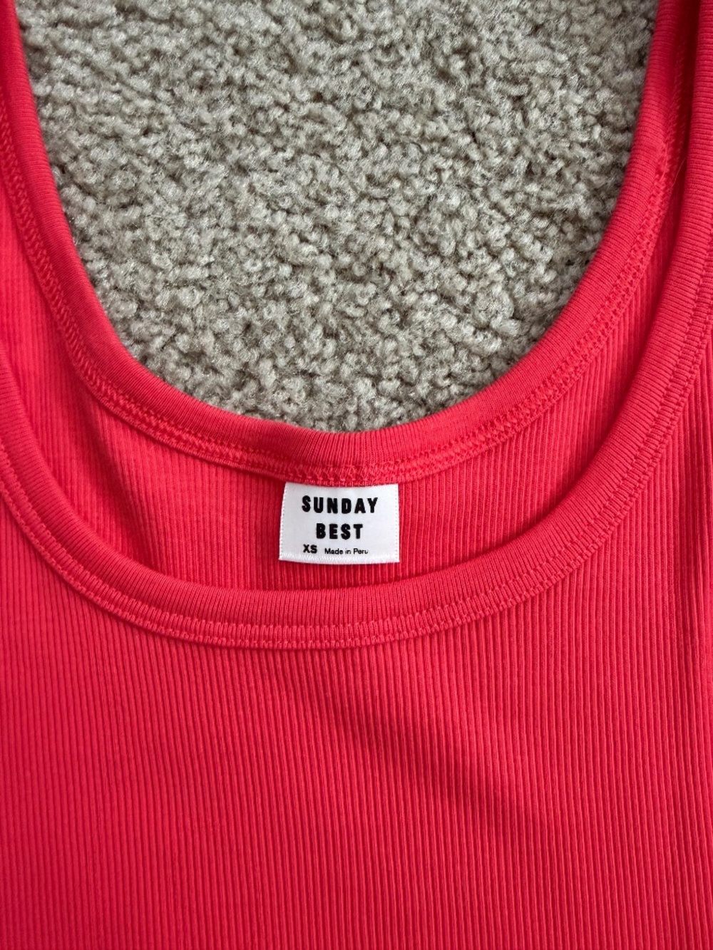 Sunday Best Red Ribbed Tank - Picture 2 of 3